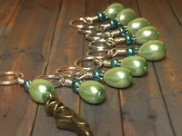 Ballet Slipper Stitch Marker Set-Green , Stitch Markers - Jill's Beaded Knit Bits, Jill's Beaded Knit Bits
 - 3