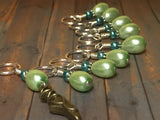 Ballet Slipper Stitch Marker Set-Green , Stitch Markers - Jill's Beaded Knit Bits, Jill's Beaded Knit Bits
 - 3