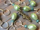 Ballet Slipper Stitch Marker Set-Green , Stitch Markers - Jill's Beaded Knit Bits, Jill's Beaded Knit Bits
 - 1