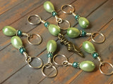 Ballet Slipper Stitch Marker Set-Green , Stitch Markers - Jill's Beaded Knit Bits, Jill's Beaded Knit Bits
 - 6