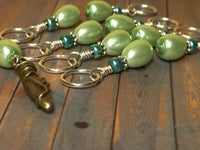 Ballet Slipper Stitch Marker Set-Green , Stitch Markers - Jill's Beaded Knit Bits, Jill's Beaded Knit Bits
 - 8