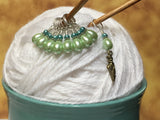 Ballet Slipper Stitch Marker Set-Green , Stitch Markers - Jill's Beaded Knit Bits, Jill's Beaded Knit Bits
 - 2