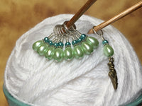 Ballet Slipper Stitch Marker Set-Green , Stitch Markers - Jill's Beaded Knit Bits, Jill's Beaded Knit Bits
 - 9