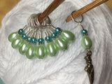 Ballet Slipper Stitch Marker Set-Green , Stitch Markers - Jill's Beaded Knit Bits, Jill's Beaded Knit Bits
 - 5