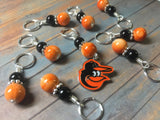 Baltimore Orioles Stitch Marker Set , Stitch Markers - Jill's Beaded Knit Bits, Jill's Beaded Knit Bits
 - 8