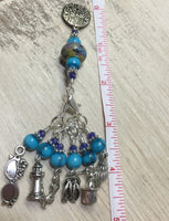 Beach Themed Stitch Marker Set and Matching Clip Holder , Stitch Markers - Jill's Beaded Knit Bits, Jill's Beaded Knit Bits
 - 2