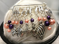 Beach Charms Stitch Marker Bracelet, Anti Tarnish Bangle