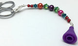 Rainbow Beaded Scissor Fob Charm Jewelry , accessories - Jill's Beaded Knit Bits, Jill's Beaded Knit Bits
 - 3