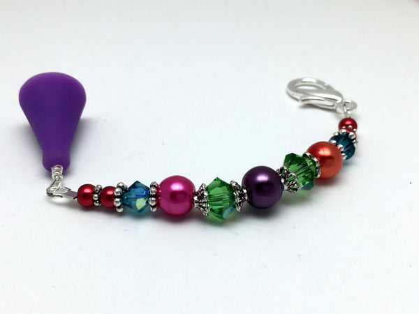 Rainbow Beaded Scissor Fob Charm Jewelry , accessories - Jill's Beaded Knit Bits, Jill's Beaded Knit Bits
 - 1