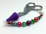 Rainbow Beaded Scissor Fob Charm Jewelry , accessories - Jill's Beaded Knit Bits, Jill's Beaded Knit Bits
 - 2