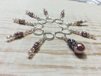 Beige & Peach Stitch Marker Set , Stitch Markers - Jill's Beaded Knit Bits, Jill's Beaded Knit Bits
 - 1