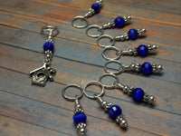 Blue Birdhouse Stitch Marker Set , Stitch Markers - Jill's Beaded Knit Bits, Jill's Beaded Knit Bits
 - 10