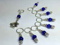 Blue Birdhouse Stitch Marker Set , Stitch Markers - Jill's Beaded Knit Bits, Jill's Beaded Knit Bits
 - 8