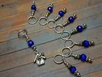 Blue Birdhouse Stitch Marker Set , Stitch Markers - Jill's Beaded Knit Bits, Jill's Beaded Knit Bits
 - 7