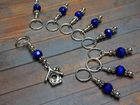 Blue Birdhouse Stitch Marker Set , Stitch Markers - Jill's Beaded Knit Bits, Jill's Beaded Knit Bits
 - 5