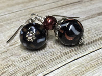 Black & Copper Glass Earrings , Stitch Markers - Jill's Beaded Knit Bits, Jill's Beaded Knit Bits
 - 10