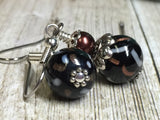 Black & Copper Glass Earrings , Stitch Markers - Jill's Beaded Knit Bits, Jill's Beaded Knit Bits
 - 2