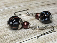 Black & Copper Glass Earrings , Stitch Markers - Jill's Beaded Knit Bits, Jill's Beaded Knit Bits
 - 5