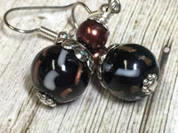 Black & Copper Glass Earrings , Stitch Markers - Jill's Beaded Knit Bits, Jill's Beaded Knit Bits
 - 1