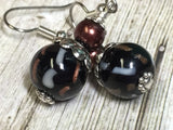 Black & Copper Glass Earrings , Stitch Markers - Jill's Beaded Knit Bits, Jill's Beaded Knit Bits
 - 1