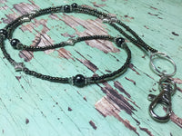 Black & Silver ID Badge Lanyard , Stitch Markers - Jill's Beaded Knit Bits, Jill's Beaded Knit Bits
 - 2