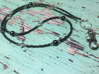 Black & Silver ID Badge Lanyard , Stitch Markers - Jill's Beaded Knit Bits, Jill's Beaded Knit Bits
 - 3