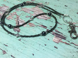 Black & Silver ID Badge Lanyard , Stitch Markers - Jill's Beaded Knit Bits, Jill's Beaded Knit Bits
 - 3