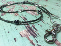 Black & Silver ID Badge Lanyard , Stitch Markers - Jill's Beaded Knit Bits, Jill's Beaded Knit Bits
 - 4