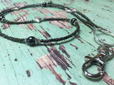 Black & Silver ID Badge Lanyard , Stitch Markers - Jill's Beaded Knit Bits, Jill's Beaded Knit Bits
 - 4