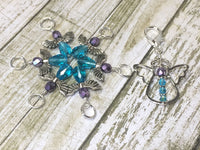 Angel Stitch Marker Holder with 6 Blue Angel Stitch Markers , Stitch Markers - Jill's Beaded Knit Bits, Jill's Beaded Knit Bits
 - 1