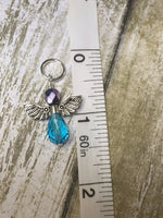 Angel Stitch Marker Holder with 6 Blue Angel Stitch Markers , Stitch Markers - Jill's Beaded Knit Bits, Jill's Beaded Knit Bits
 - 6