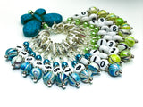 1-20 Numbered Stitch Marker Set with Blue Butterfly Holder