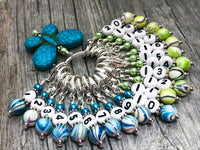 1-20 Numbered Stitch Marker Set with Blue Butterfly Holder