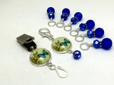 Cobalt Blue Butterfly Portuguese Knitting Pin & Stitch Marker Set , Portugese Knitting Pin - Jill's Beaded Knit Bits, Jill's Beaded Knit Bits
 - 7