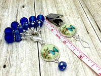 Cobalt Blue Butterfly Portuguese Knitting Pin & Stitch Marker Set , Portugese Knitting Pin - Jill's Beaded Knit Bits, Jill's Beaded Knit Bits
 - 9