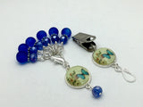 Cobalt Blue Butterfly Portuguese Knitting Pin & Stitch Marker Set , Portugese Knitting Pin - Jill's Beaded Knit Bits, Jill's Beaded Knit Bits
 - 5