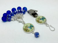 Cobalt Blue Butterfly Portuguese Knitting Pin & Stitch Marker Set , Portugese Knitting Pin - Jill's Beaded Knit Bits, Jill's Beaded Knit Bits
 - 1