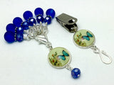 Cobalt Blue Butterfly Portuguese Knitting Pin & Stitch Marker Set , Portugese Knitting Pin - Jill's Beaded Knit Bits, Jill's Beaded Knit Bits
 - 8