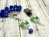 Cobalt Blue Butterfly Portuguese Knitting Pin & Stitch Marker Set , Portugese Knitting Pin - Jill's Beaded Knit Bits, Jill's Beaded Knit Bits
 - 10