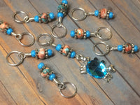 Blue Crab Stitch Marker Set , Stitch Markers - Jill's Beaded Knit Bits, Jill's Beaded Knit Bits
 - 6