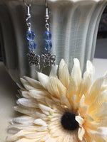 Blue Crystal Butterfly Dangle Earrings , jewelry - Jill's Beaded Knit Bits, Jill's Beaded Knit Bits
 - 4