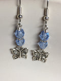Blue Crystal Butterfly Dangle Earrings , jewelry - Jill's Beaded Knit Bits, Jill's Beaded Knit Bits
 - 3