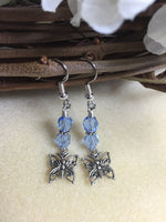 Blue Crystal Butterfly Dangle Earrings , jewelry - Jill's Beaded Knit Bits, Jill's Beaded Knit Bits
 - 6