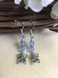 Blue Crystal Butterfly Dangle Earrings , jewelry - Jill's Beaded Knit Bits, Jill's Beaded Knit Bits
 - 6