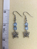 Blue Crystal Butterfly Dangle Earrings , jewelry - Jill's Beaded Knit Bits, Jill's Beaded Knit Bits
 - 7