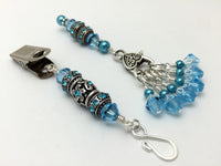Blue Crystal Portuguese Knitting Pin & Stitch Marker Gift Set , Portugese Knitting Pin - Jill's Beaded Knit Bits, Jill's Beaded Knit Bits
 - 3