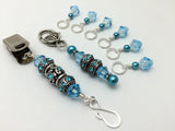 Blue Crystal Portuguese Knitting Pin & Stitch Marker Gift Set , Portugese Knitting Pin - Jill's Beaded Knit Bits, Jill's Beaded Knit Bits
 - 5