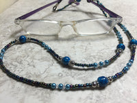 Blue Eyeglass Necklace-Beaded Lanyard , Jewelry - Jill's Beaded Knit Bits, Jill's Beaded Knit Bits
 - 4