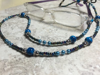 Blue Eyeglass Necklace-Beaded Lanyard , Jewelry - Jill's Beaded Knit Bits, Jill's Beaded Knit Bits
 - 2