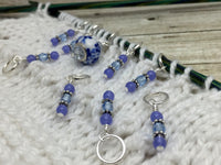 Blue Floral Knitting Stitch Marker Set , Stitch Markers - Jill's Beaded Knit Bits, Jill's Beaded Knit Bits
 - 4
